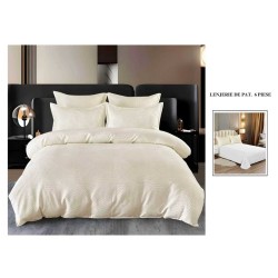                 Lenjerie de Pat cu Inserții Brodate – Set 6 Piese, Pat Matrimonial