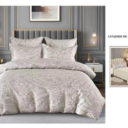                 Lenjerie de Pat cu Inserții Brodate – Set 6 Piese, Pat Matrimonial