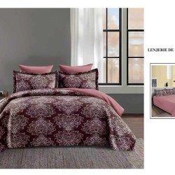                 Lenjerie de Pat cu Inserții Brodate – Set 6 Piese, Pat Matrimonial