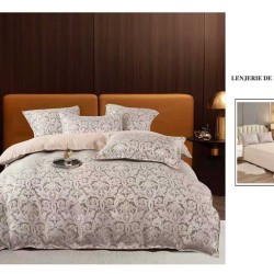                 Lenjerie de Pat cu Inserții Brodate – Set 6 Piese, Pat Matrimonial