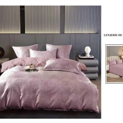                 Lenjerie de Pat cu Inserții Brodate – Set 6 Piese, Pat Matrimonial