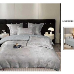                 Lenjerie de Pat cu Inserții Brodate – Set 6 Piese, Pat Matrimonial