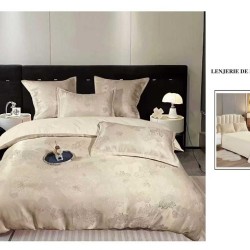                 Lenjerie de Pat cu Inserții Brodate – Set 6 Piese, Pat Matrimonial