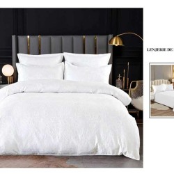                 Lenjerie de Pat cu Inserții Brodate – Set 6 Piese, Pat Matrimonial