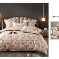                 Lenjerie de Pat cu Inserții Brodate – Set 6 Piese, Pat Matrimonial