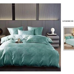                 Lenjerie de Pat cu Inserții Brodate – Set 6 Piese, Pat Matrimonial